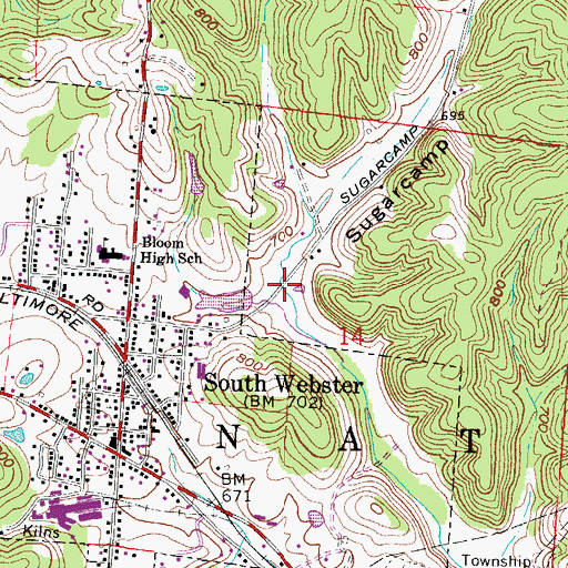 Topographic Map of Sugar Camp Hollow, OH