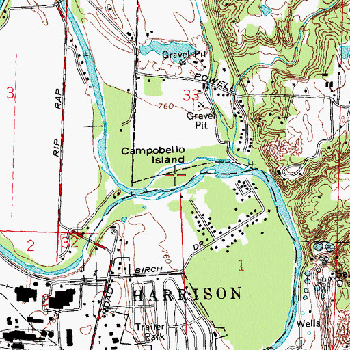 Topographic Map of Campobello Island, OH