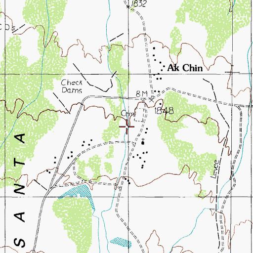 Topographic Map of Ak Chin, AZ