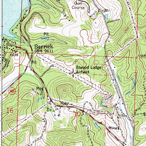 Topographic Map of Atwood Lodge Airport (historical), OH