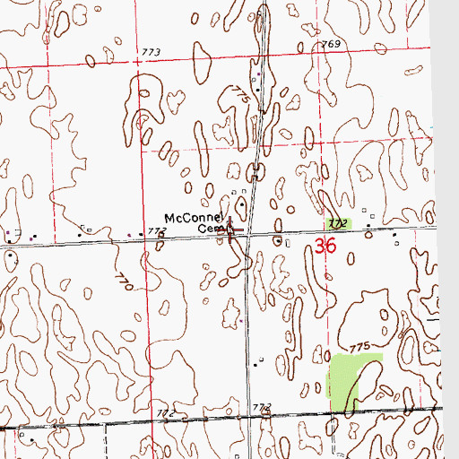 Topographic Map of McConnel Cemetery, OH
