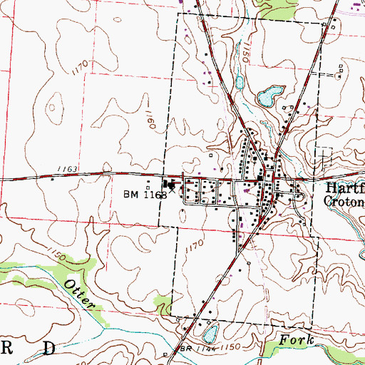 Topographic Map of Croton, OH