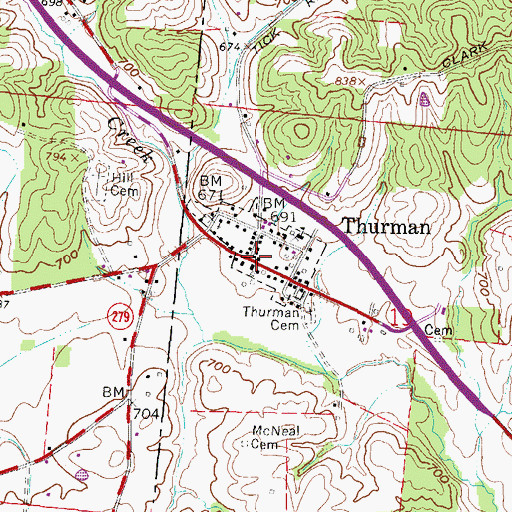 Topographic Map of City of Centerville, OH
