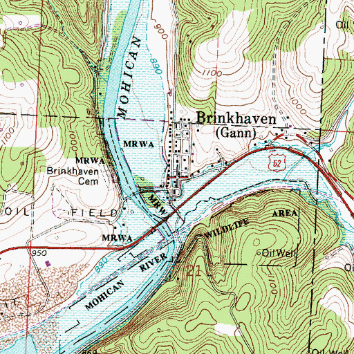 Topographic Map of City of Gann, OH