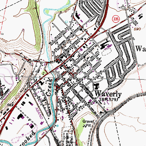 Topographic Map of Village of Waverly, OH