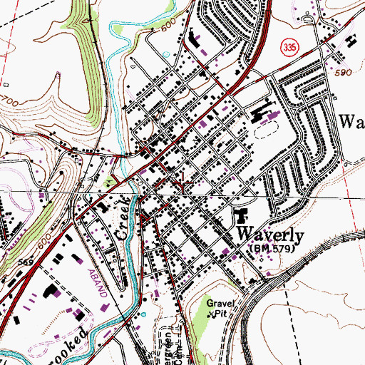 Topographic Map of Village of Waverly, OH