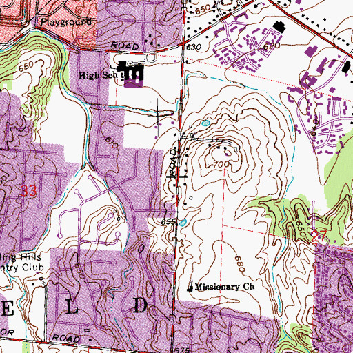 Topographic Map of City of Fairfield, OH