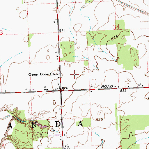 Topographic Map of Township of Amanda, OH