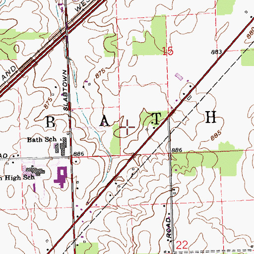 Topographic Map of Township of Bath, OH