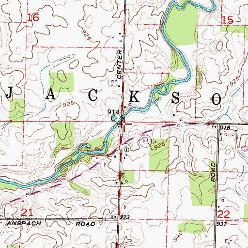 Topographic Map of Township of Jackson, OH