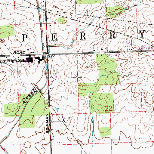 Topographic Map of Township of Perry, OH