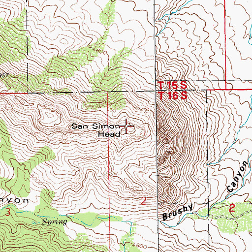 Topographic Map of San Simon Head, AZ