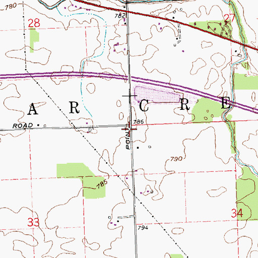 Topographic Map of Township of Sugar Creek, OH