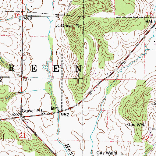 Topographic Map of Township of Green, OH