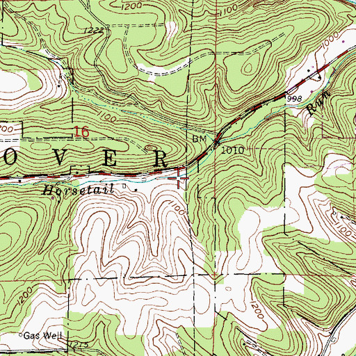 Topographic Map of Township of Hanover, OH