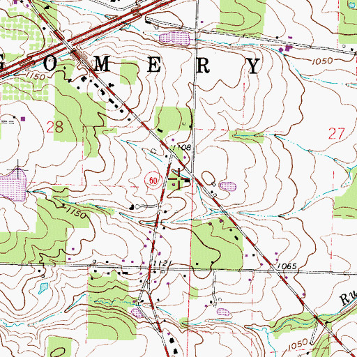 Topographic Map of Township of Montgomery, OH
