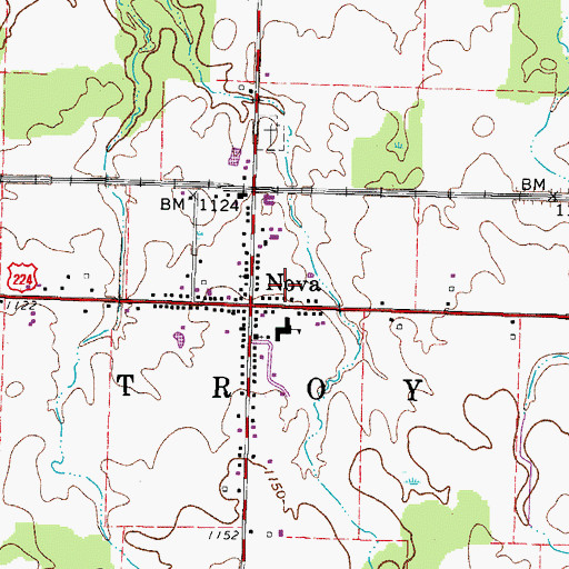 Topographic Map of Township of Troy, OH