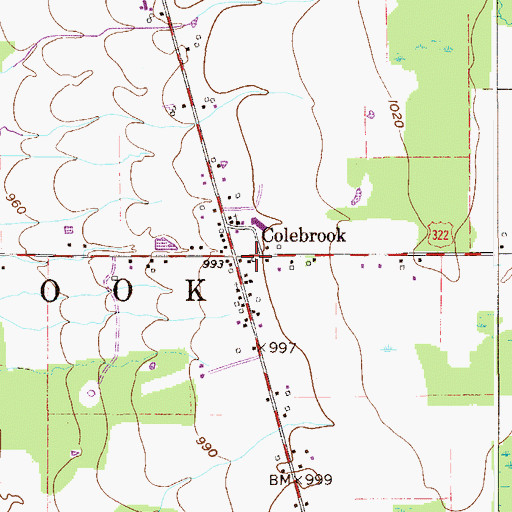 Topographic Map of Township of Colebrook, OH