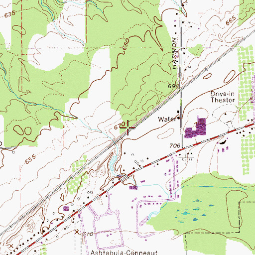 Topographic Map of Village of North Kingsville, OH