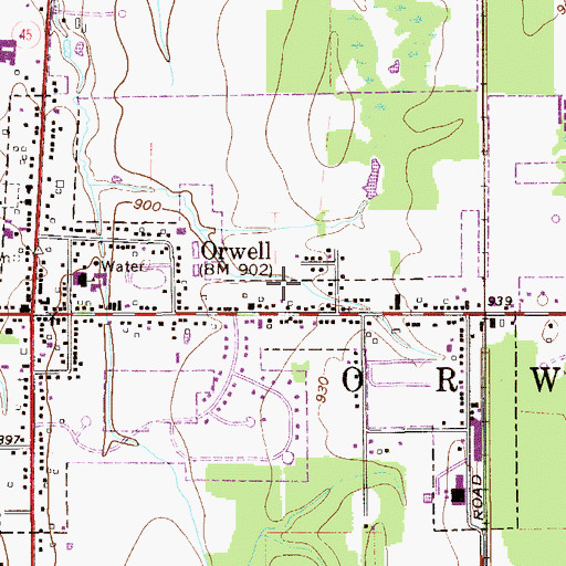 Topographic Map of Township of Orwell, OH