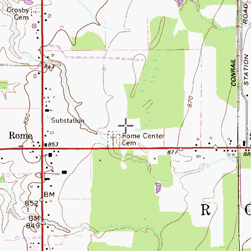 Topographic Map of Township of Rome, OH