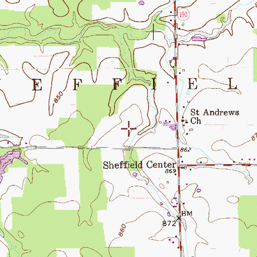 Topographic Map of Township of Sheffield, OH