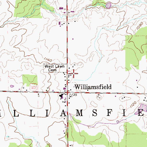 Topographic Map of Township of Williamsfield, OH