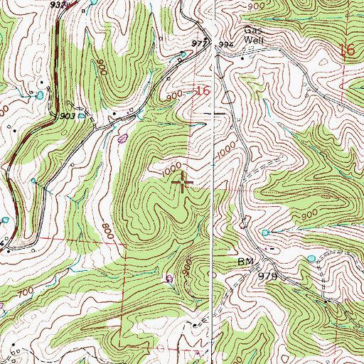 Topographic Map of Township of Ames, OH
