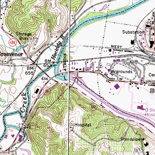 Topographic Map of Township of Athens, OH