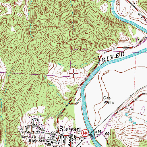 Topographic Map of Township of Rome, OH