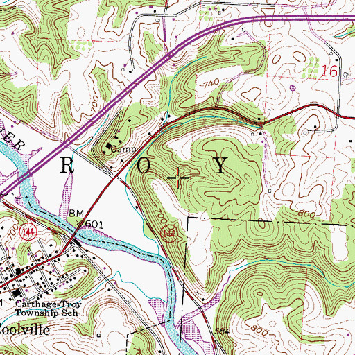 Topographic Map of Township of Troy, OH