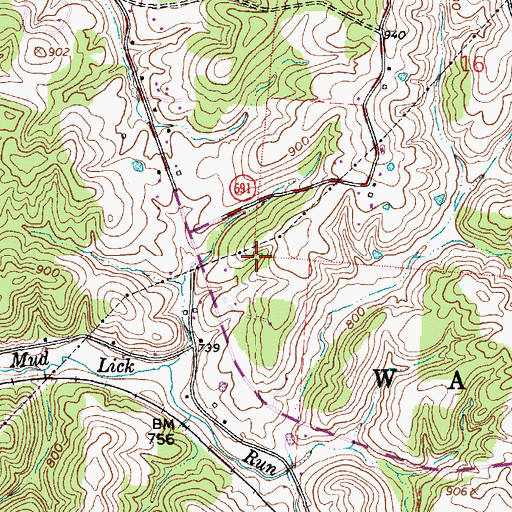 Topographic Map of Township of Waterloo, OH