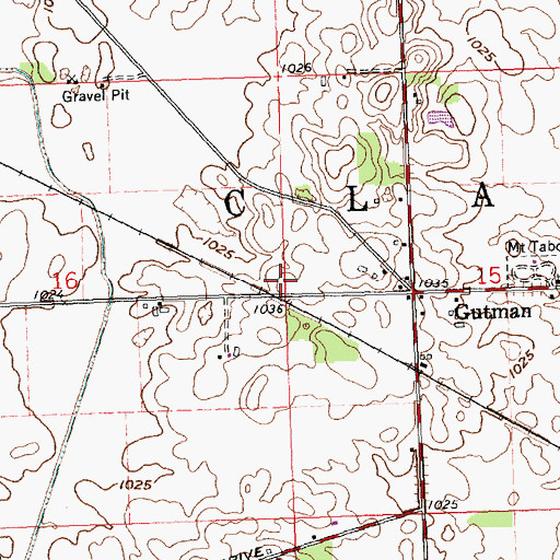 Topographic Map of Township of Clay, OH