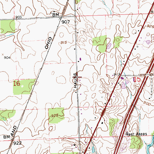 Topographic Map of Township of Duchouquet, OH