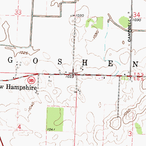 Topographic Map of Township of Goshen, OH