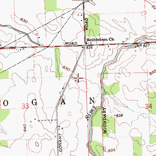 Topographic Map of Township of Logan, OH