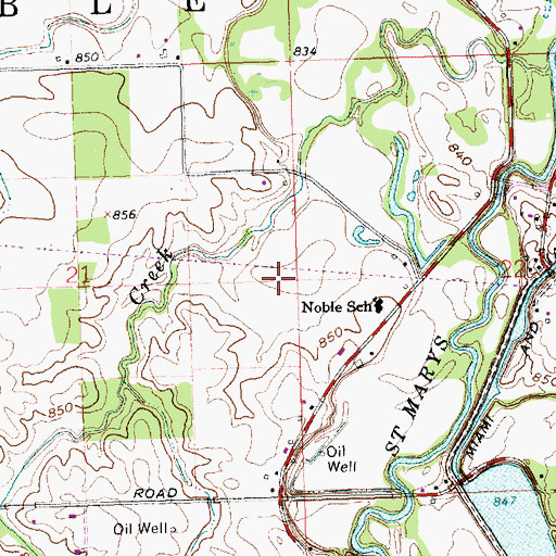 Topographic Map of Township of Noble, OH