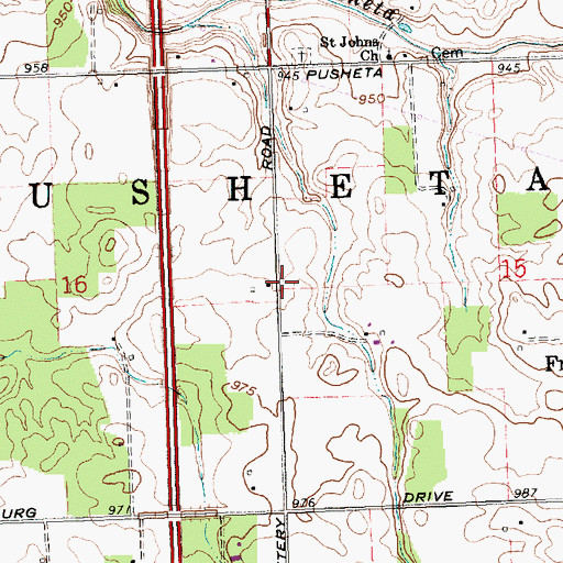 Topographic Map of Township of Pusheta, OH
