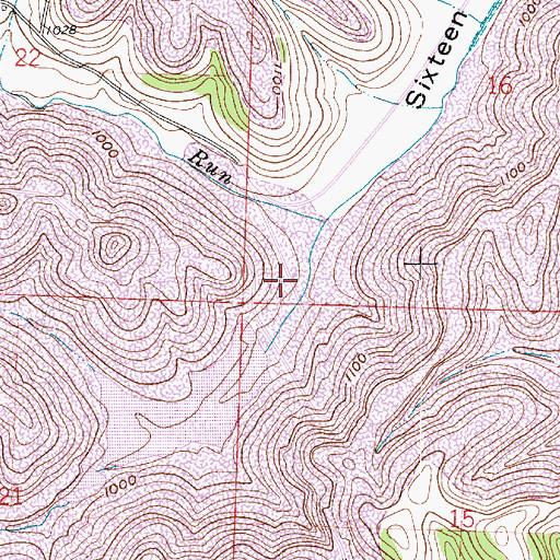 Topographic Map of Township of Kirkwood, OH