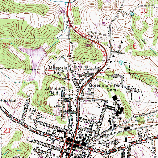 Topographic Map of Township of Warren, OH