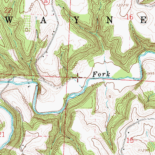 Topographic Map of Township of Wayne, OH