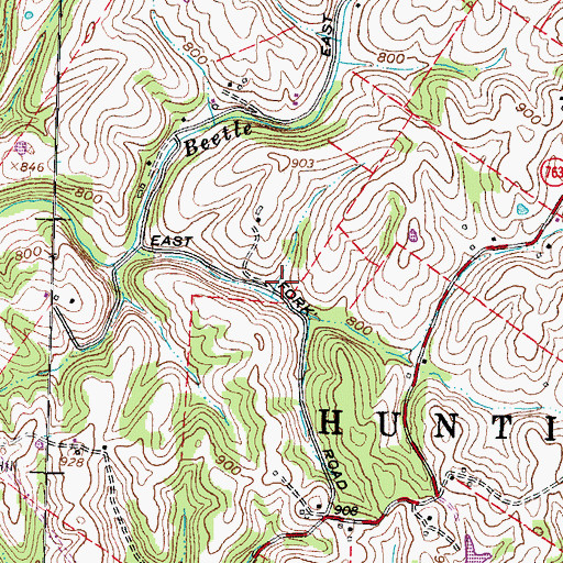 Topographic Map of Township of Huntington, OH