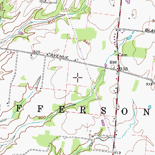 Topographic Map of Township of Jefferson, OH