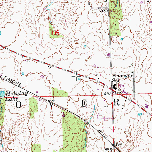Topographic Map of Township of Hanover, OH
