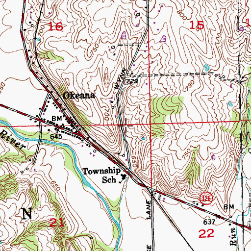 Topographic Map of Township of Morgan, OH