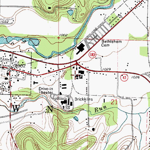 Topographic Map of Township of Brown, OH