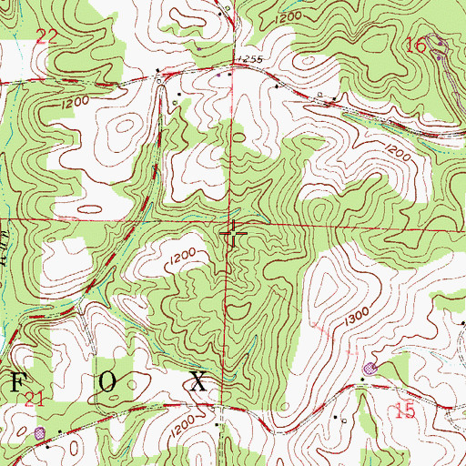 Topographic Map of Township of Fox, OH