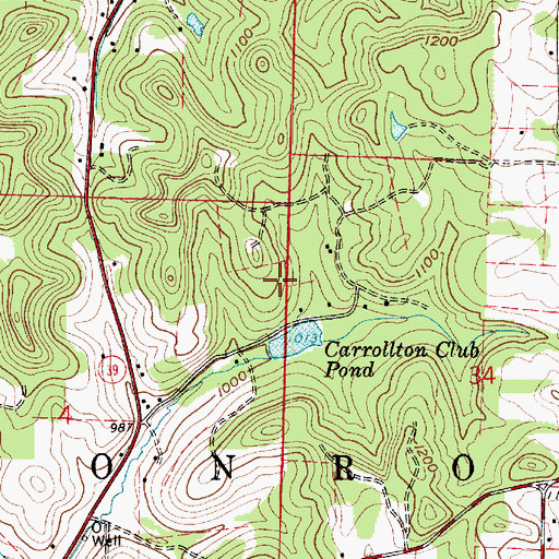 Topographic Map of Township of Monroe, OH