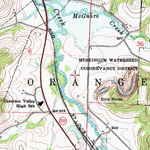 Topographic Map of Township of Orange, OH