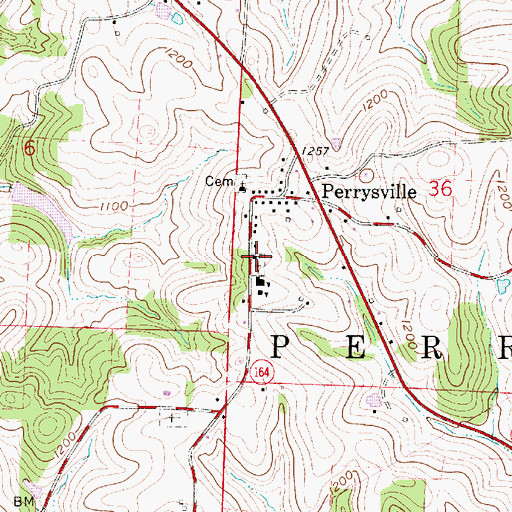 Topographic Map of Township of Perry, OH